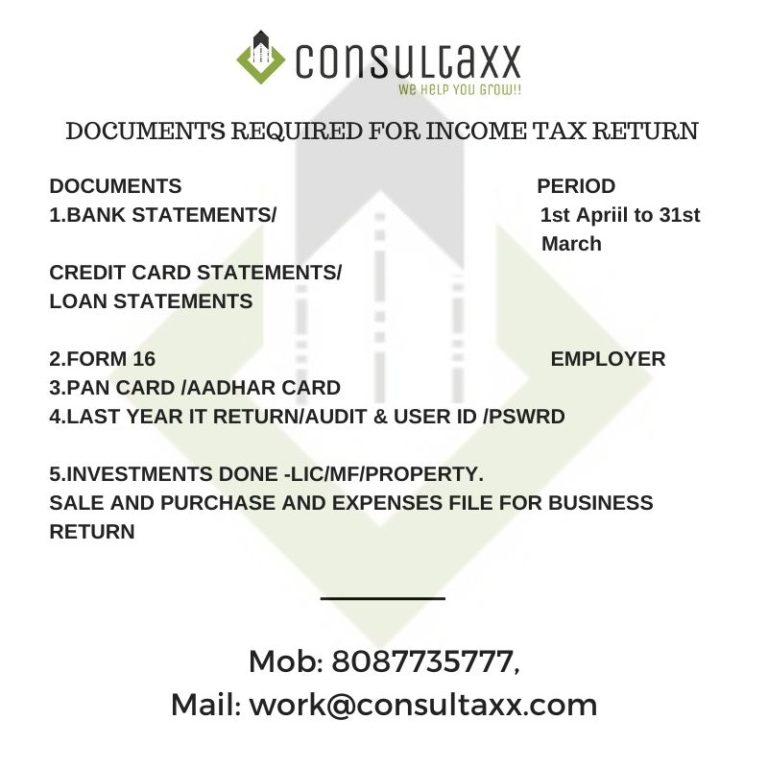 Income tax return documents