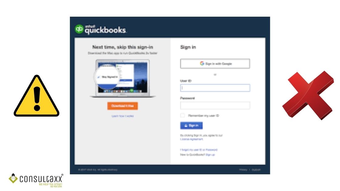 quickbooks online login successful but no data